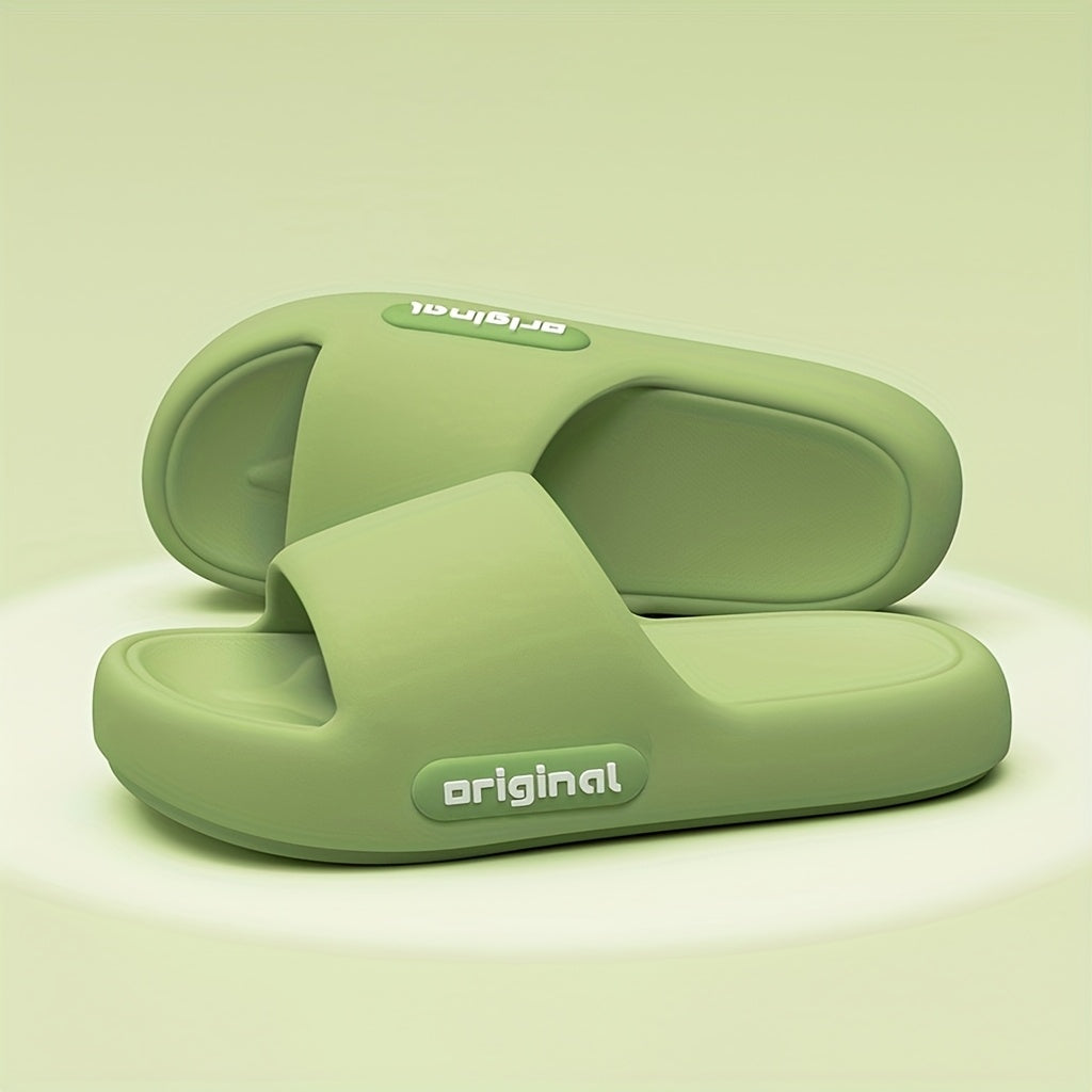 ORIGINAL Comfort Slides for Women - Thick Cushioned Sole, Non-Slip, Quiet Indoor/Outdoor Slippers in Beige, Black, and Dark Gray - Perfect for Home & Bathroom Use, Cute Slippers, Elegant home shoes for couples