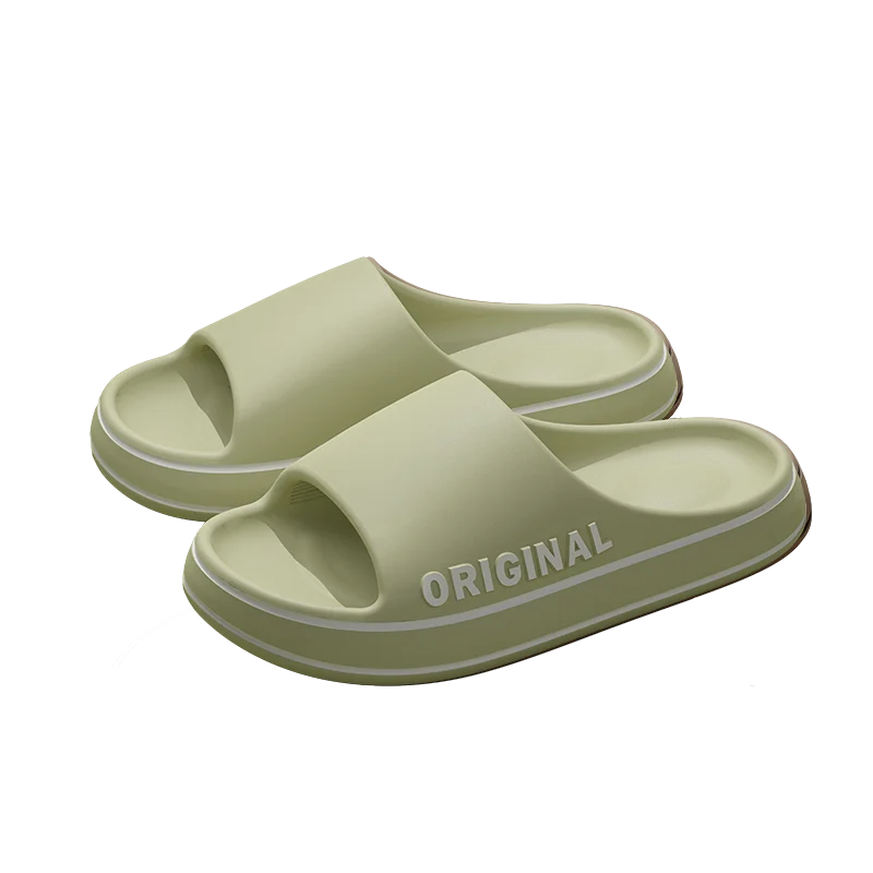 Feslishoet Women Letter Slippers Beach Slides Solid Color Mens Thick Sole Indoor Bathroom Anti Slip Shoes Summer Couple Sandals