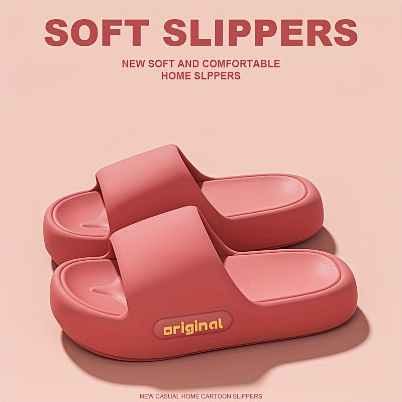 ORIGINAL Comfort Slides for Women - Thick Cushioned Sole, Non-Slip, Quiet Indoor/Outdoor Slippers in Beige, Black, and Dark Gray - Perfect for Home & Bathroom Use, Cute Slippers, Elegant home shoes for couples