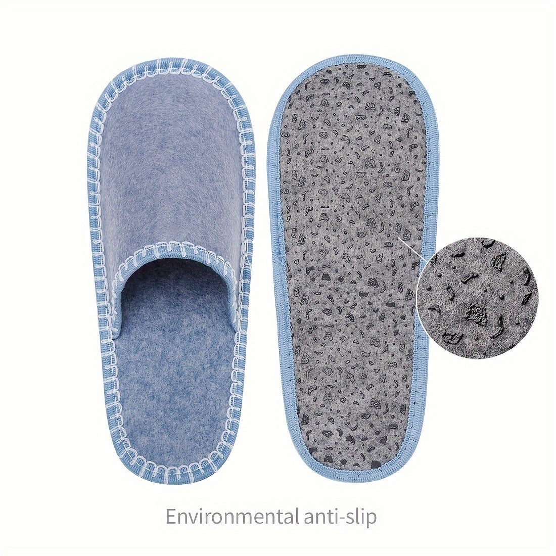 6 Pairs Solid Color Guest Sets, Slip On Closed Toe Lightweight Casual Travel Shoes Non-slip Home Slippers