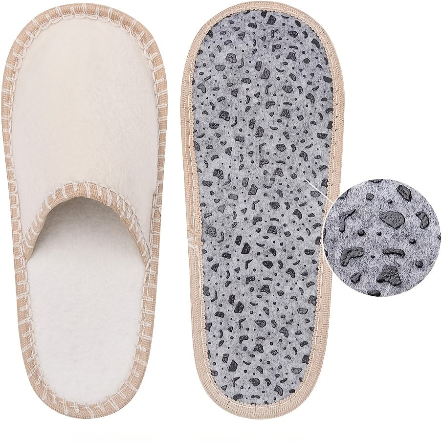 6 Pairs Solid Color Guest Sets, Slip On Closed Toe Lightweight Casual Travel Shoes Non-slip Home Slippers