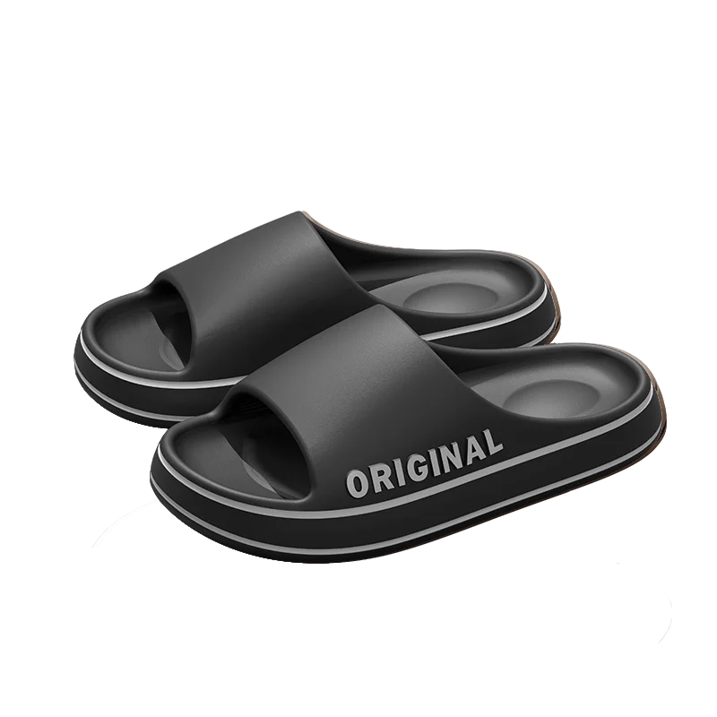 Feslishoet Women Letter Slippers Beach Slides Solid Color Mens Thick Sole Indoor Bathroom Anti Slip Shoes Summer Couple Sandals