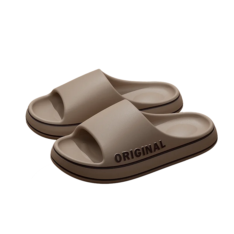 Feslishoet Women Letter Slippers Beach Slides Solid Color Mens Thick Sole Indoor Bathroom Anti Slip Shoes Summer Couple Sandals