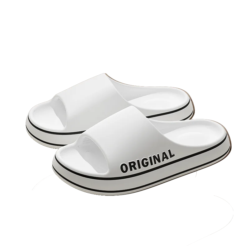 Feslishoet Women Letter Slippers Beach Slides Solid Color Mens Thick Sole Indoor Bathroom Anti Slip Shoes Summer Couple Sandals