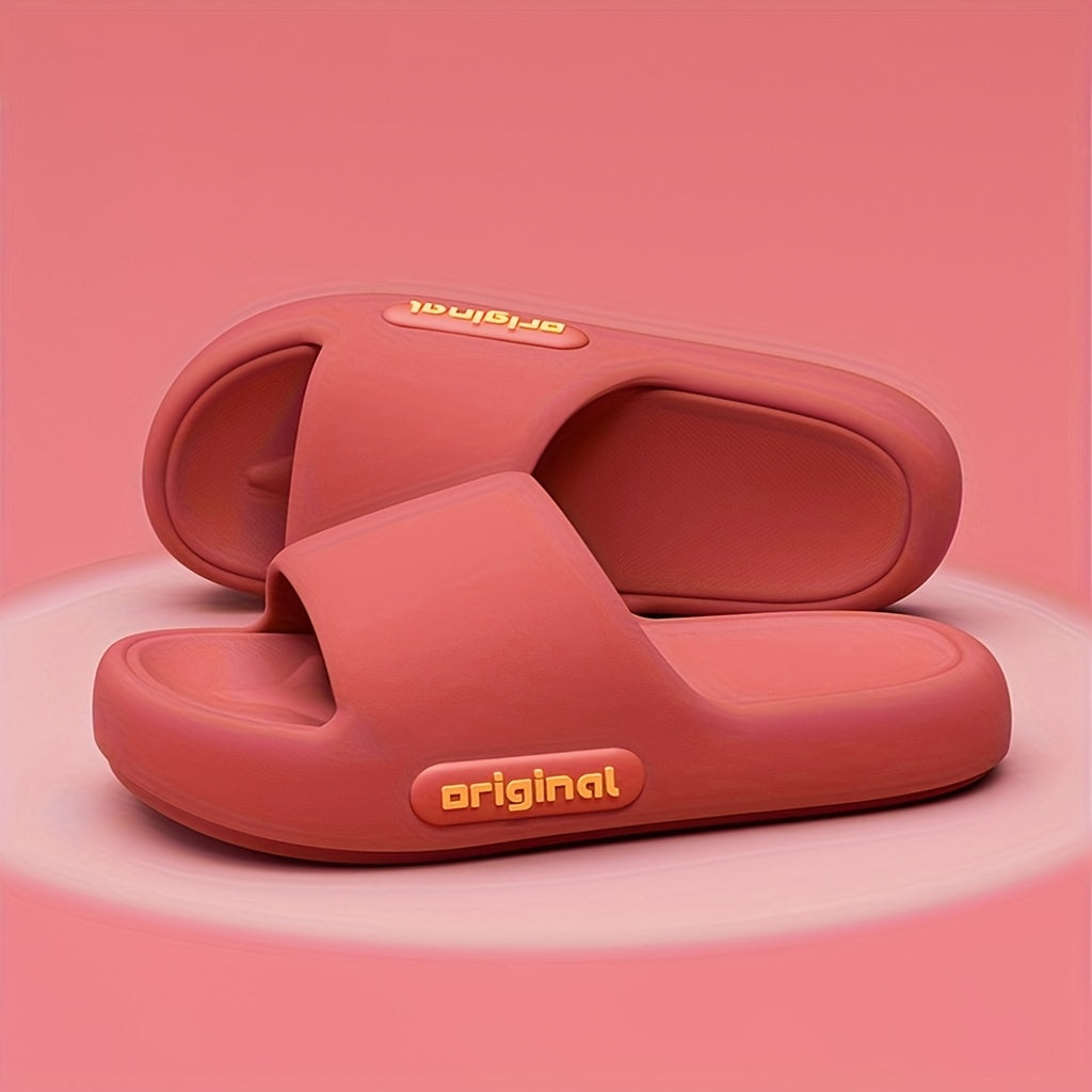 ORIGINAL Comfort Slides for Women - Thick Cushioned Sole, Non-Slip, Quiet Indoor/Outdoor Slippers in Beige, Black, and Dark Gray - Perfect for Home & Bathroom Use, Cute Slippers, Elegant home shoes for couples